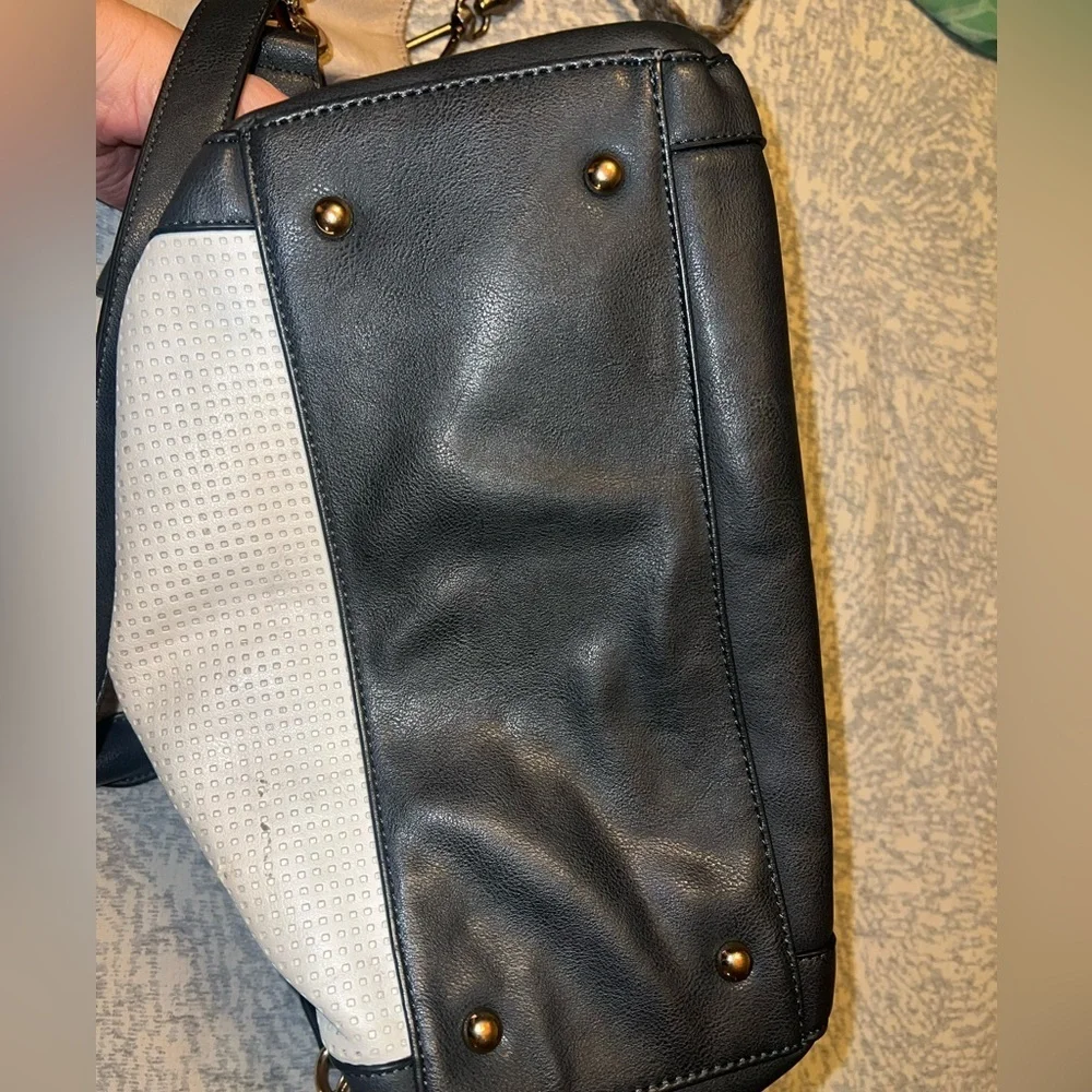 Stylish Navy and Cream Women's Bag